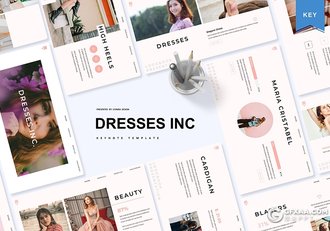 30页女性主题行业数据分析简约文艺风格keynote模板5种主题配色 - 顶尖PPT