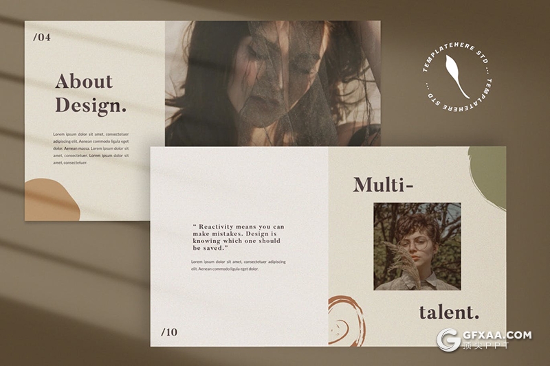 50页国外复古文艺唯美风格摄影美图展示多用途PPT模板 - 顶尖PPT