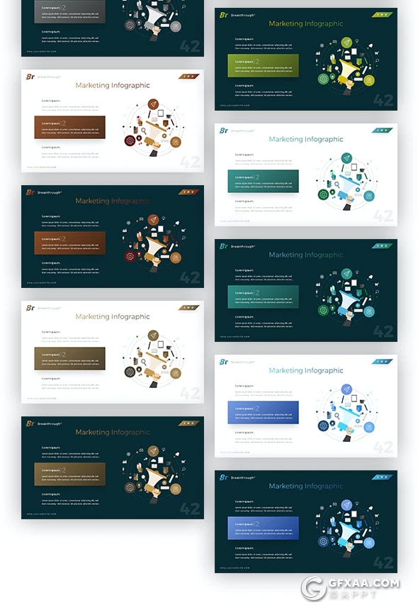 56页商务风格业务合作企业团队介绍工作计划总结PPT模板16种主题配色 - 顶尖PPT