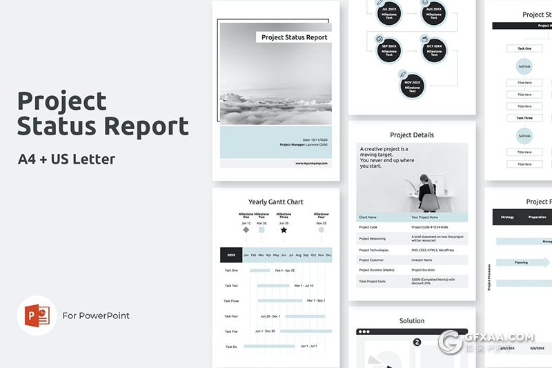 72页极简A4尺寸规格简约文艺风格PPT模板 - 顶尖PPT