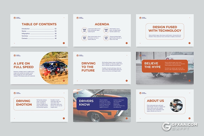 51页汽车维修汽车保养维护汽车主题PPT模板 - 顶尖PPT