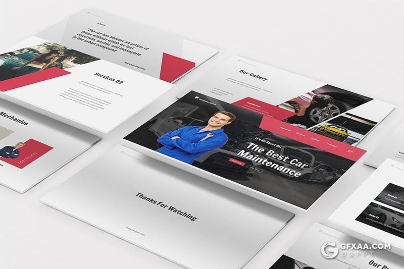 30页汽车维修汽车保养维护汽车主题PPT模板 - 顶尖PPT