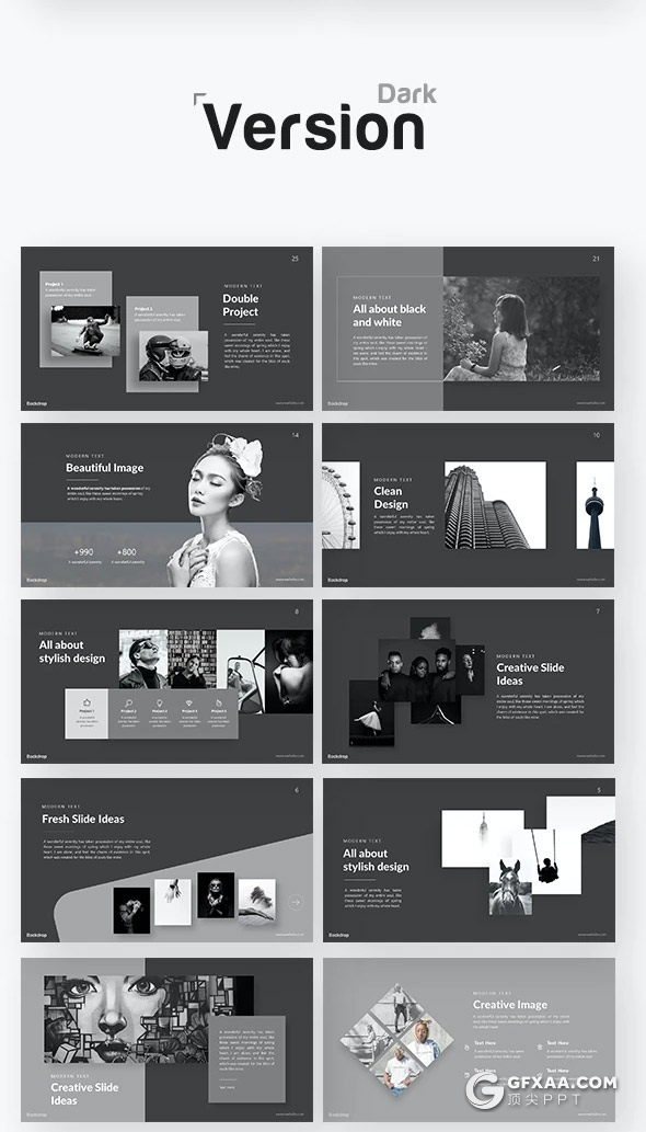 55页高端商务风格国外多用途PPT模板11种主题配色 - 顶尖PPT