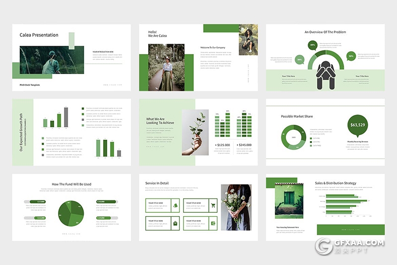 62页国外极简文艺小清新风格PPT模板黑白两种底色 - 顶尖PPT