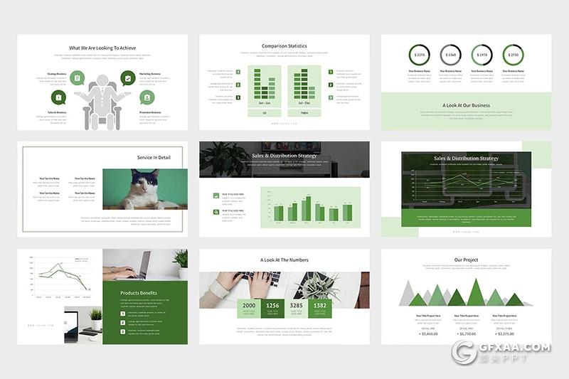 62页国外极简文艺小清新风格PPT模板黑白两种底色 - 顶尖PPT
