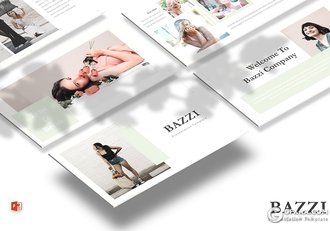 30页极简文艺小清新风格时尚模特服装主题行业PPT模板5种主题配色 - 顶尖PPT