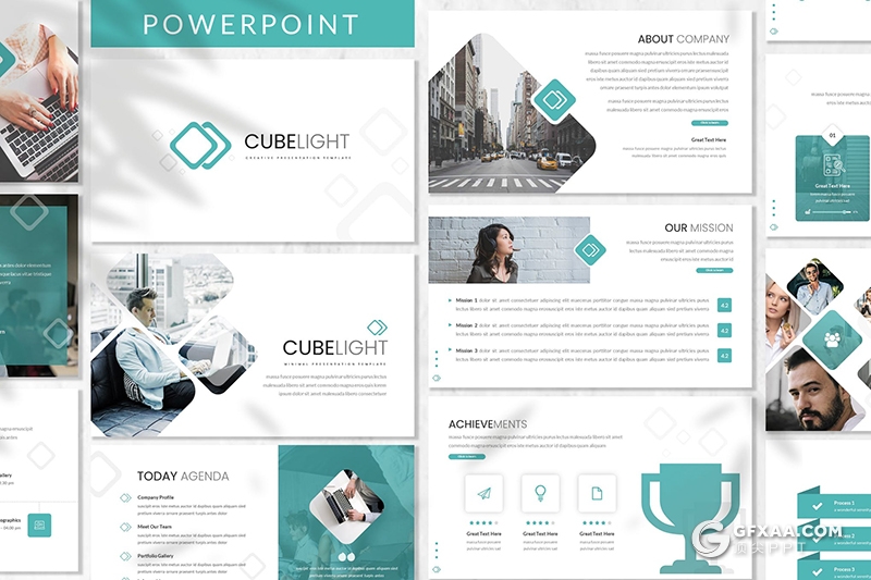 30页商务团队介绍项目报告业务展示年终总结PPT模板5种主题配色 - 顶尖PPT