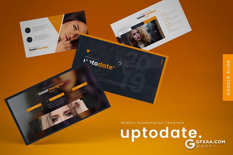 30页国外时尚服装展示模特写真展示Google slides模板5种主题配色 - 顶尖PPT