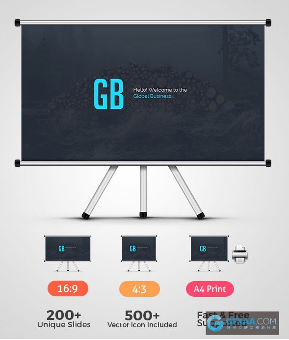 全球商业幻灯片演示 - 顶尖PPT