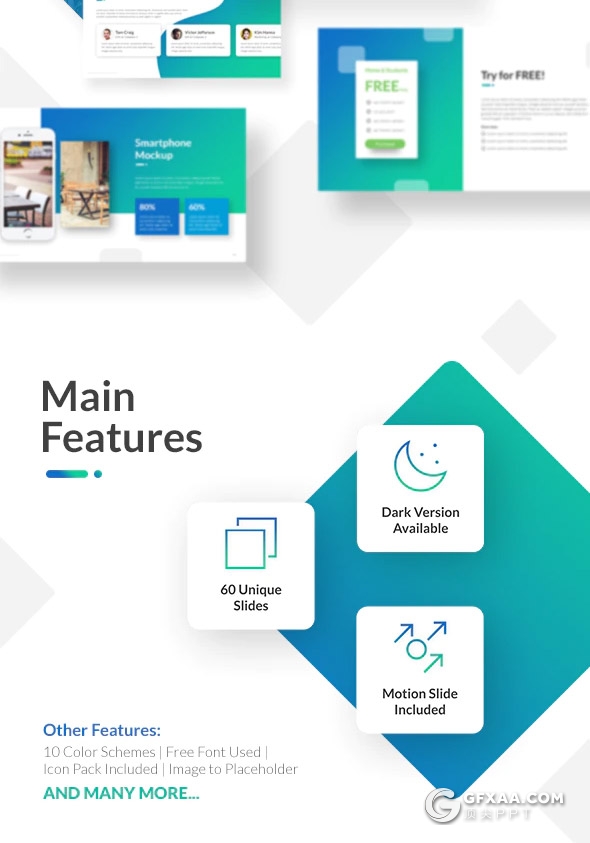 60页国外高端创意版式设计商务风格企业公司介绍项目展示年终总结PPT模板11种主题配色 - 顶尖PPT