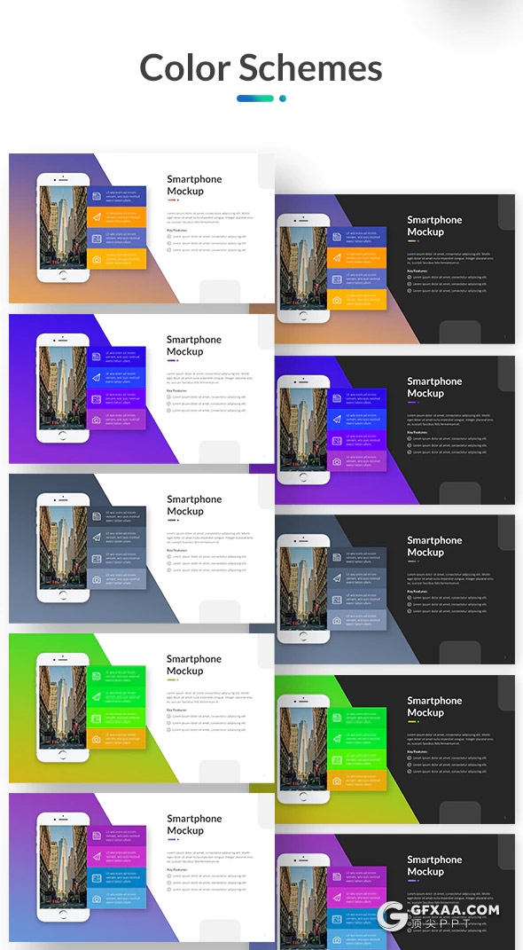 60页国外高端创意版式设计商务风格企业公司介绍项目展示年终总结PPT模板11种主题配色 - 顶尖PPT