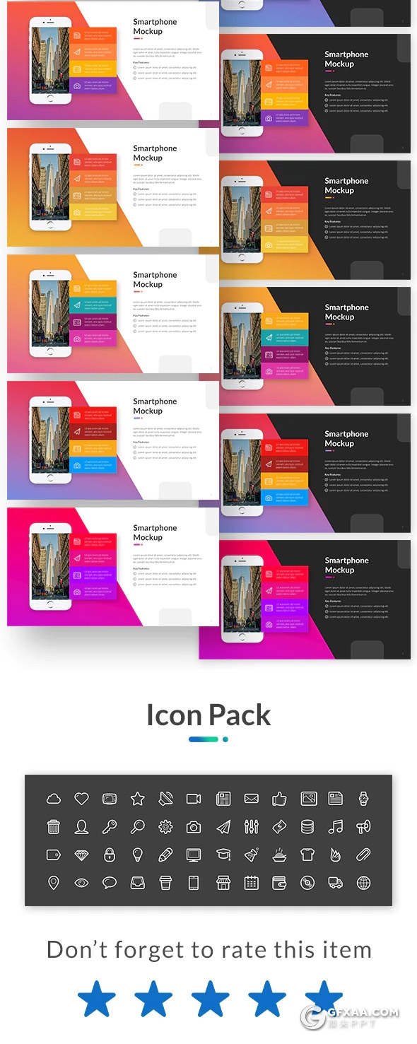 60页国外高端创意版式设计商务风格企业公司介绍项目展示年终总结PPT模板11种主题配色 - 顶尖PPT