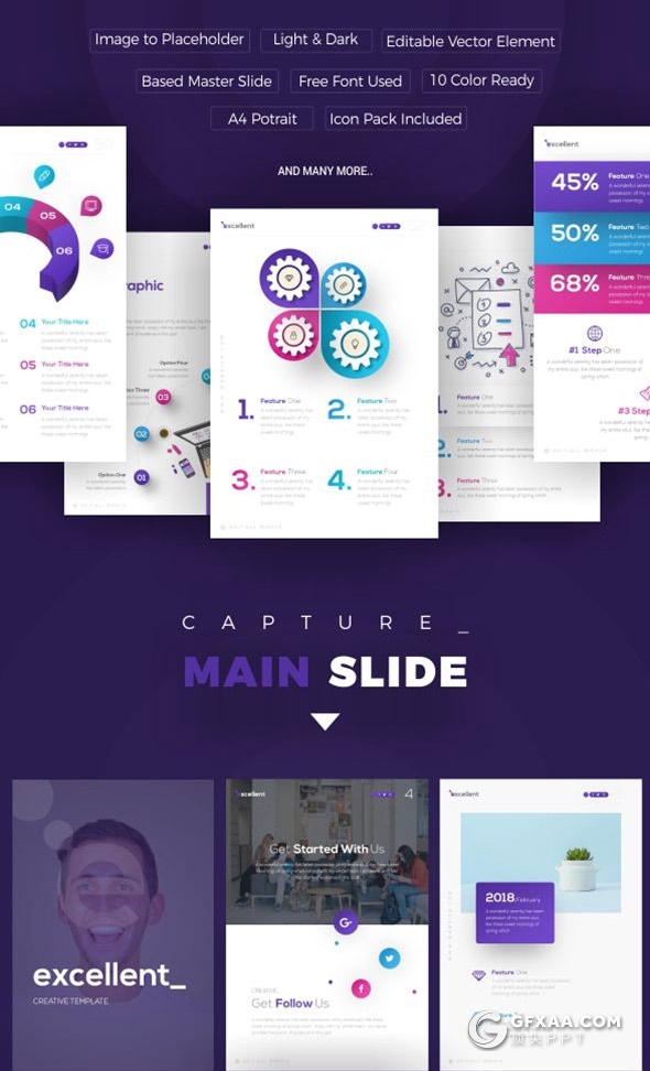 80页国外高端创意商务风格企业宣传介绍年终工作汇报A4尺寸PPT动画模板11种主题配色 - 顶尖PPT