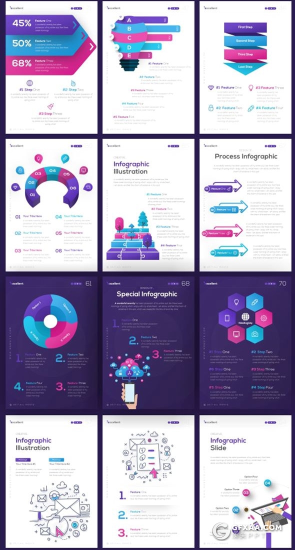 80页国外高端创意商务风格企业宣传介绍年终工作汇报A4尺寸PPT动画模板11种主题配色 - 顶尖PPT