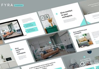 30页扁平化简约风格是室内设计家具产品展示PPT模板 - 顶尖PPT