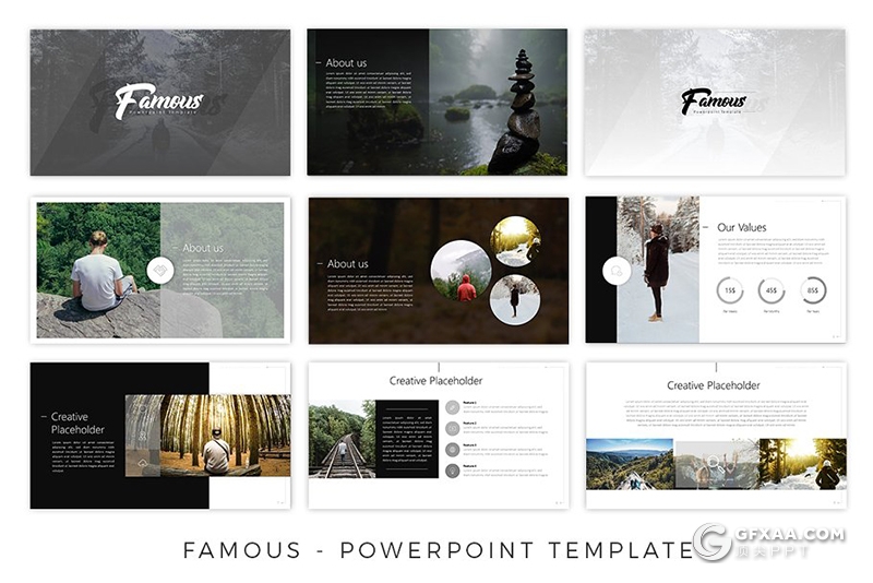 63页创意展示项目规划年终工作计划总结PPT模板11种主题配色 - 顶尖PPT