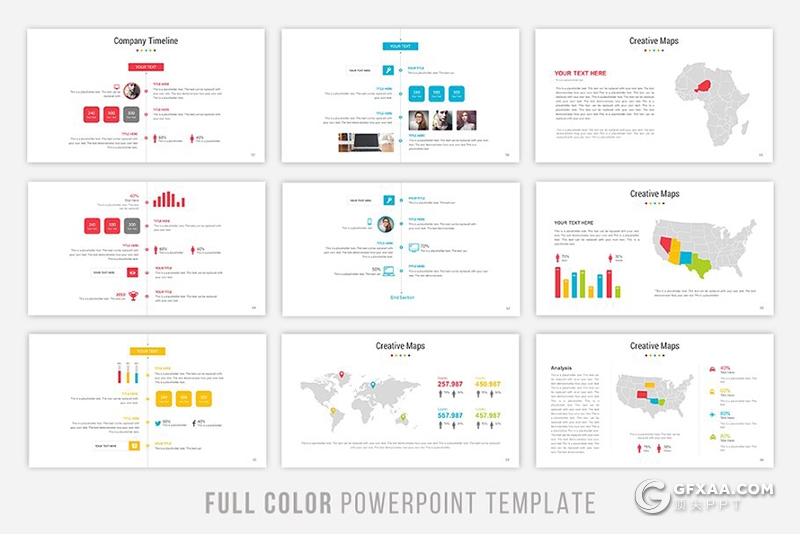 67页彩色商务图形企业团队介绍工作计划总结多用途PPT模板6种主题配色 - 顶尖PPT