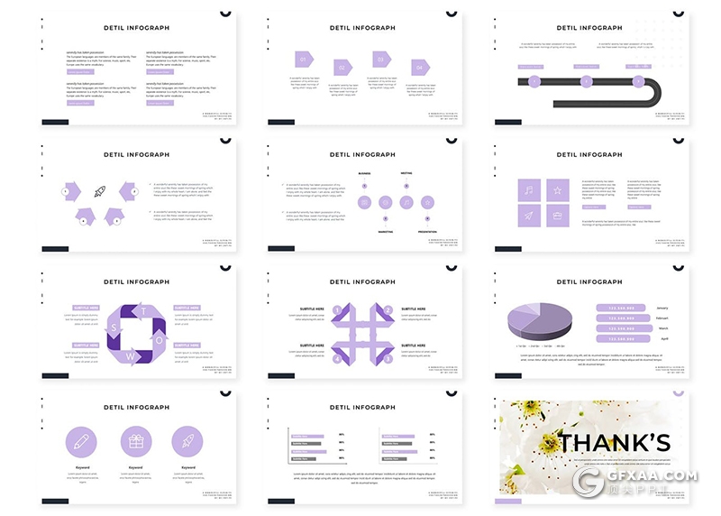 30页鲜花花卉花店行业产品展示分析PPT模板5种主题配色 - 顶尖PPT
