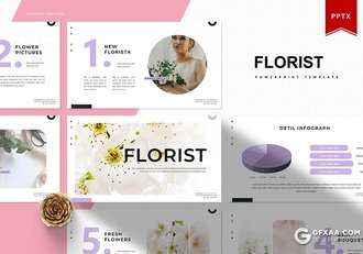 30页鲜花花卉花店行业产品展示分析PPT模板5种主题配色 - 顶尖PPT