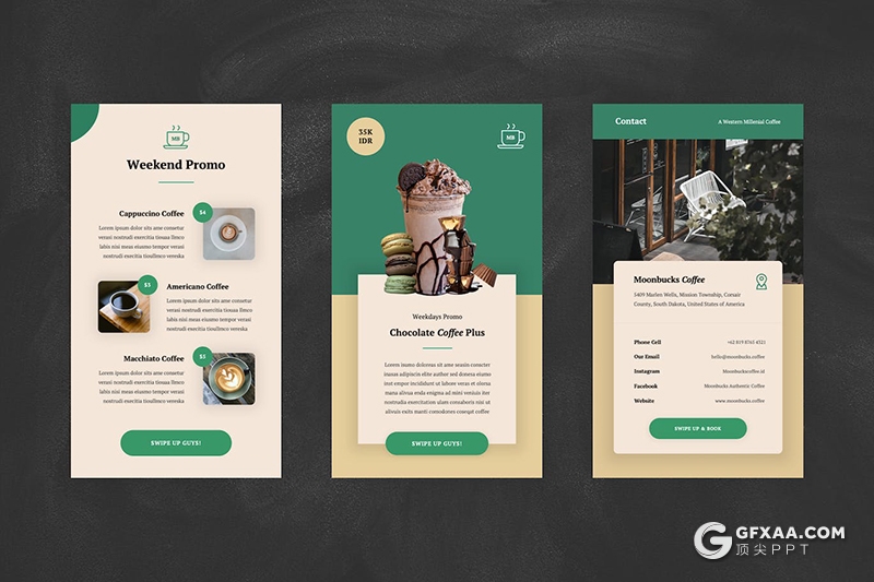 朋友圈社交平台宣传咖啡促销活动宣传ppt,keynote模板 - 顶尖PPT