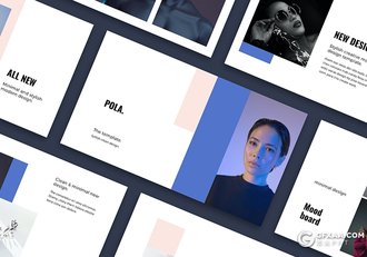 55页极简风格色块组合设计简约PPT模板 - 顶尖PPT