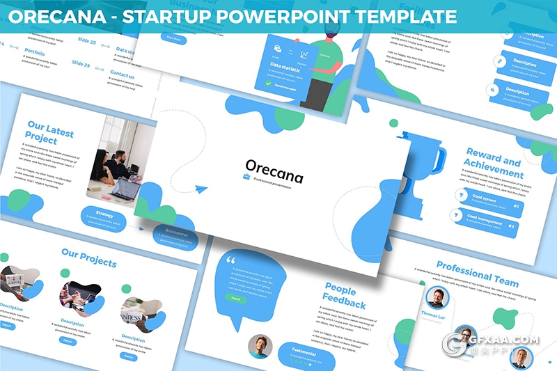 30页创意波浪图形商务企业项目合作工作计划汇报PPT模板3种主题配色 - 顶尖PPT