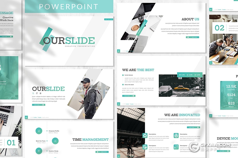 30页扁平化商务风格团队介绍工作项目报告PPT模板 - 顶尖PPT