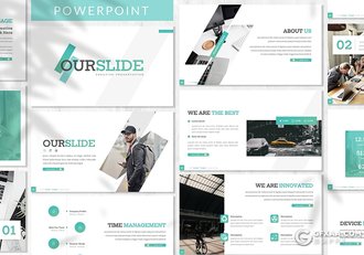 30页扁平化商务风格团队介绍工作项目报告PPT模板 - 顶尖PPT