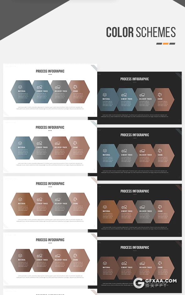 60页国外高端项目展示工程建筑工程施工项目报告工作总结PPT模板10种主题配色 - 顶尖PPT