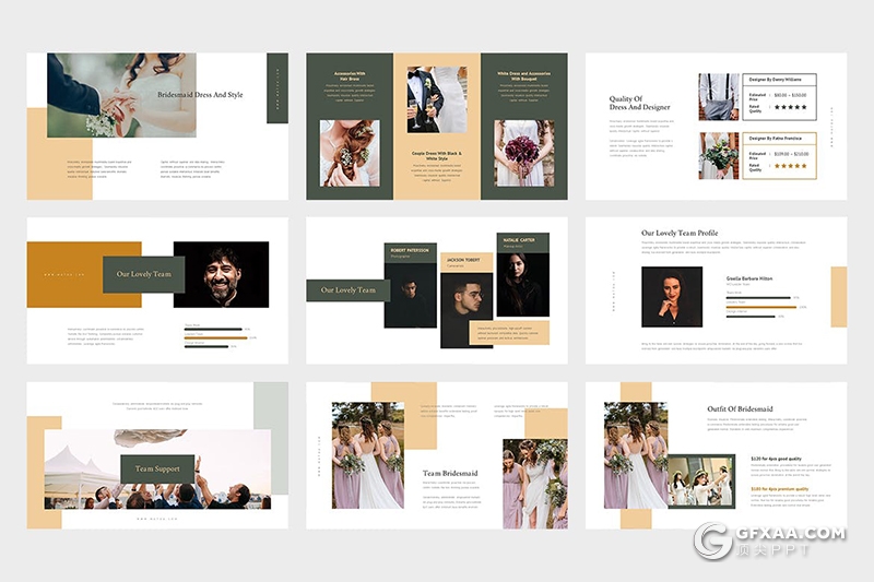 62页黑白两种底色婚礼摄影公司婚礼策划扁平化PPT模板 - 顶尖PPT