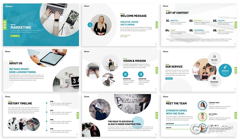 30页国外商务风格项目介绍年终工作报告keynote模板3种主题配色 - 顶尖PPT