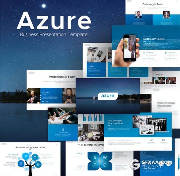 55页国外高端商务企业介绍项目展示年终计划总结PPT模板10种主题配色 - 顶尖PPT