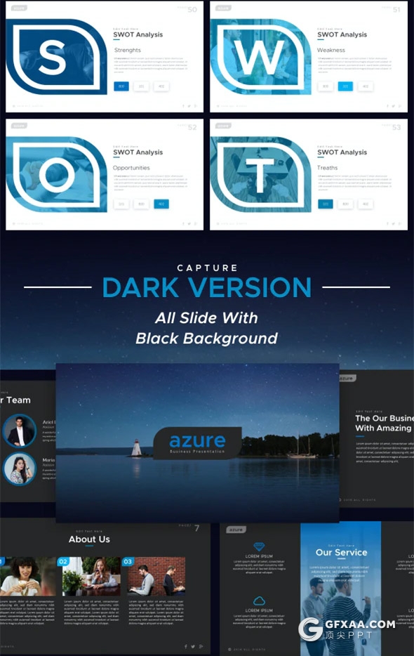 55页国外高端商务企业介绍项目展示年终计划总结PPT模板10种主题配色 - 顶尖PPT