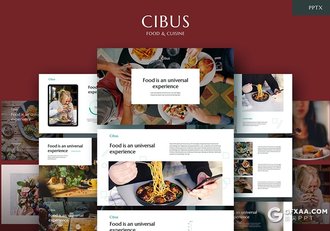 30页扁平化极简风格西式餐饮美食展示PPT模板 - 顶尖PPT