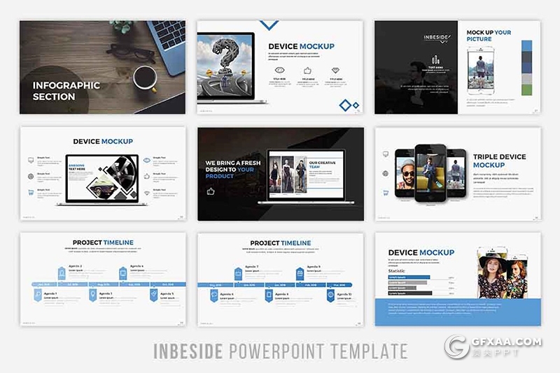 55页国外商务风格企业介绍工作总结项目规划投资PPT模板6种主题配色 - 顶尖PPT