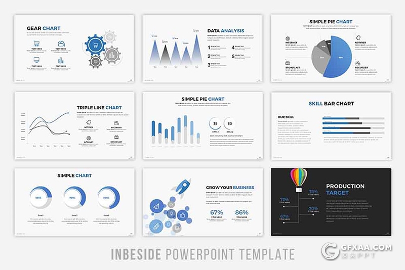 55页国外商务风格企业介绍工作总结项目规划投资PPT模板6种主题配色 - 顶尖PPT