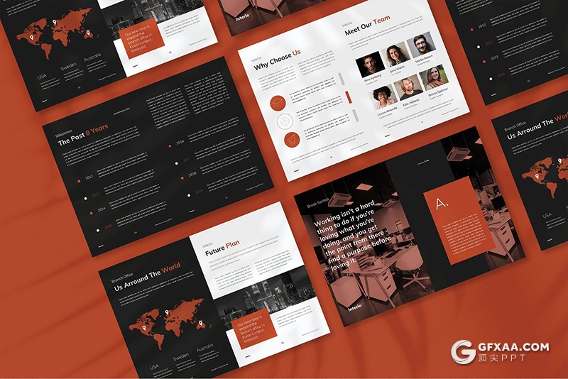 A4尺寸公司介绍宣传PPT画册模板 - 顶尖PPT