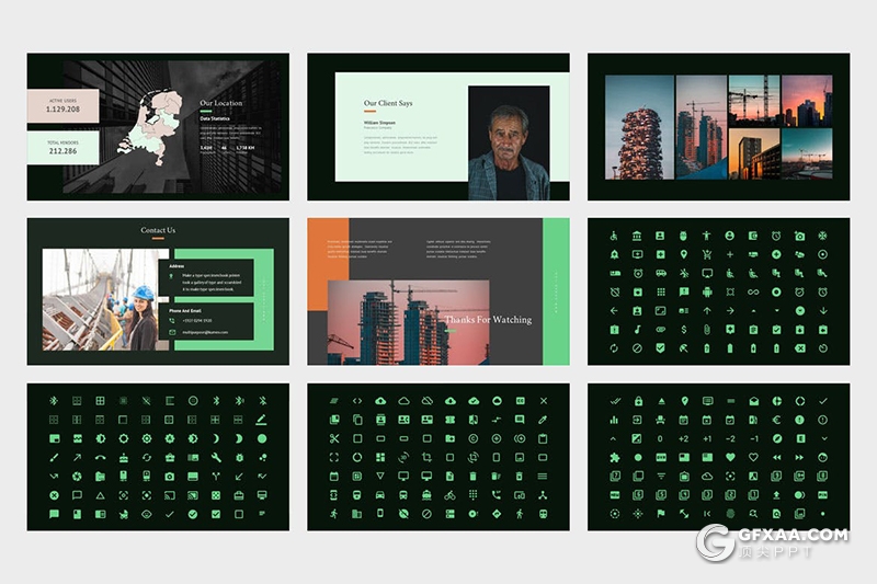 62页国外扁平化极简风格企业介绍宣传项目展示通用keynote模板 - 顶尖PPT