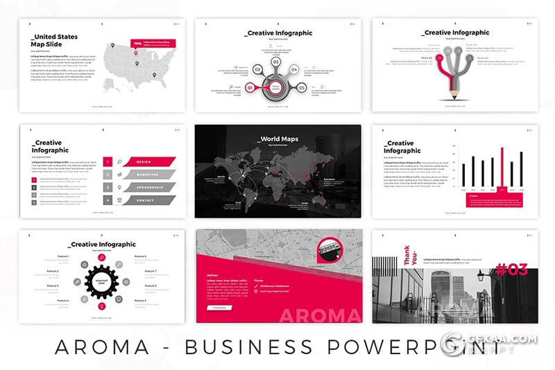 57页创意斜切图形版式商务工作总结企业布局多用途PPT模板10种主题配色 - 顶尖PPT