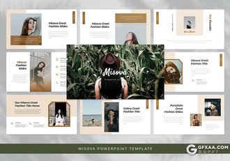 30页简约风格模特写真小清新文艺风格PPT模板 - 顶尖PPT