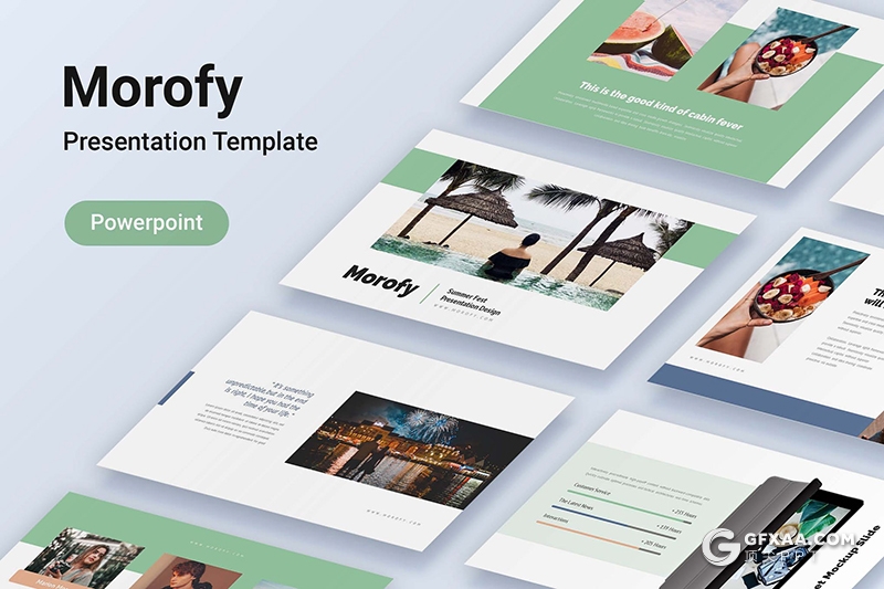 30页极简风格摄影美图展示小清新文艺风格国外PPT模板 - 顶尖PPT