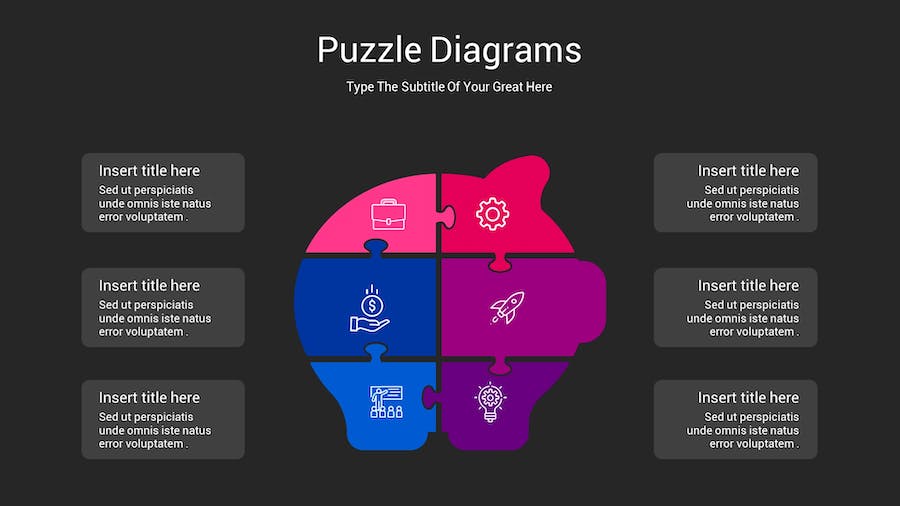 拼图创意展示问题分析图形Keynote模板 - 顶尖PPT