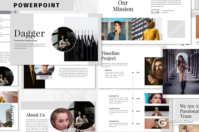 30页扁平化极简时尚杂志风格摄影模特写真ppt模板 - 顶尖PPT