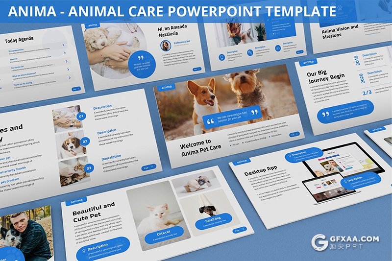 30页宠物护理宠物饲养数据分析项目展示宣传PPT模板3种配色2种尺寸 - 顶尖PPT