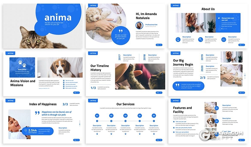 30页宠物护理宠物饲养数据分析项目展示宣传PPT模板3种配色2种尺寸 - 顶尖PPT