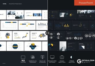 80页欧美扁平化商务风格项目介绍商业布局工作汇报PPT模板黑白两种底色 - 顶尖PPT