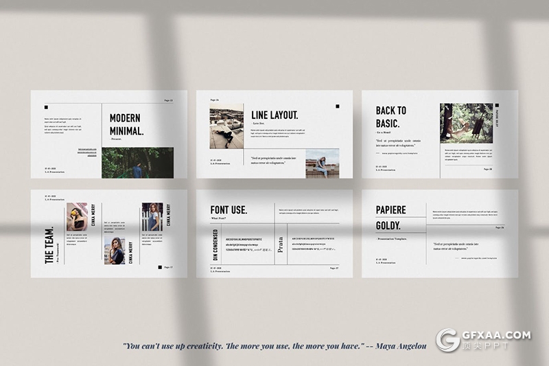50页白底简约风格时尚杂志PPT模板 - 顶尖PPT