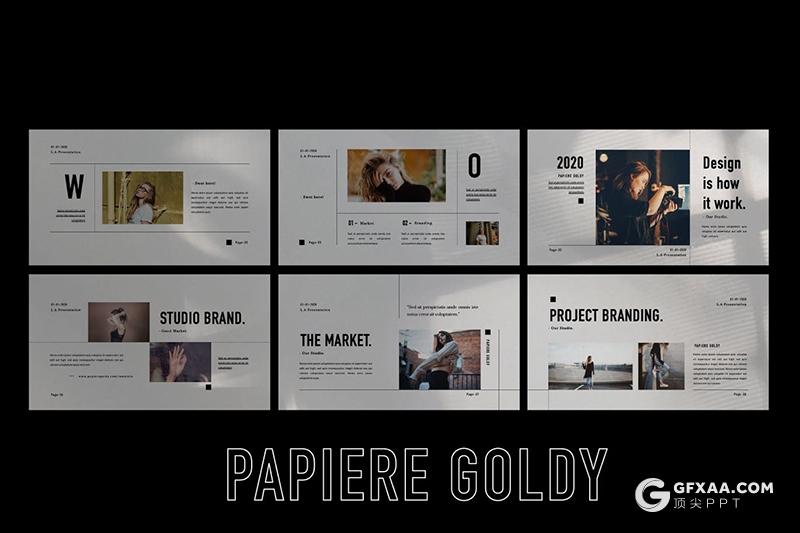 50页白底简约风格时尚杂志PPT模板 - 顶尖PPT