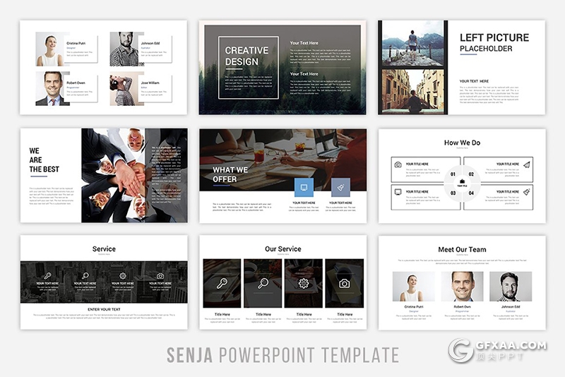 75页国外风格企业公司介绍年终工作总结汇报多用途PPT模板6种主题配色 - 顶尖PPT