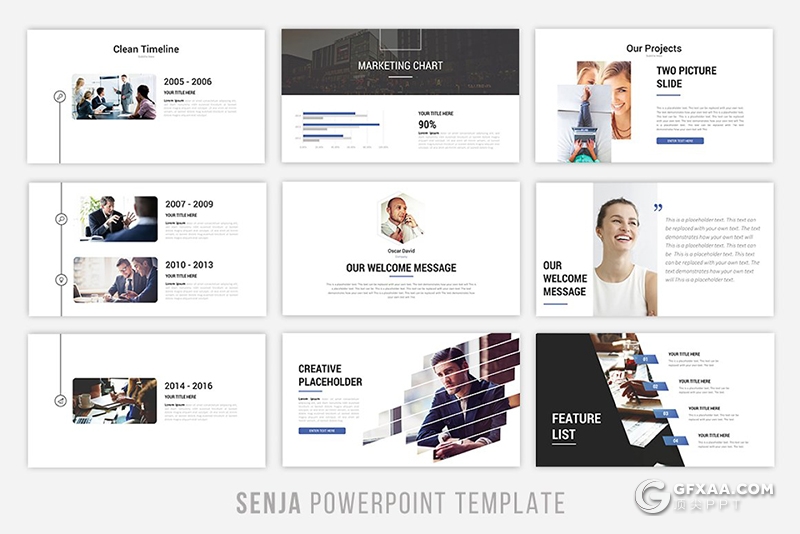 75页国外风格企业公司介绍年终工作总结汇报多用途PPT模板6种主题配色 - 顶尖PPT
